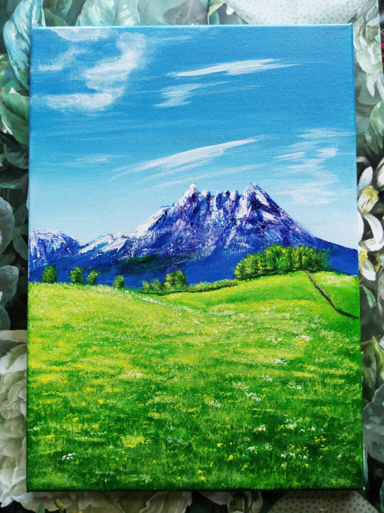 German Alps Fine Art acrylic painting on canvas